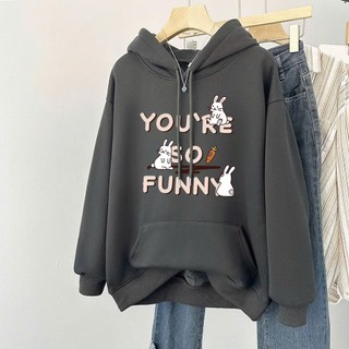 Áo hoodie nữ nam KONOVA form rộng chất liệu nỉ bông dày dặn in chữ YOU ARE