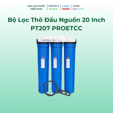 Bộ Lọc Tổng Đầu Nguồn 20 Inch PROTECC PT207 - Lọc Thô Sinh Hoạt, Tổng Nhà, Chung Cư, Nhà Hàng, Quán Cafe