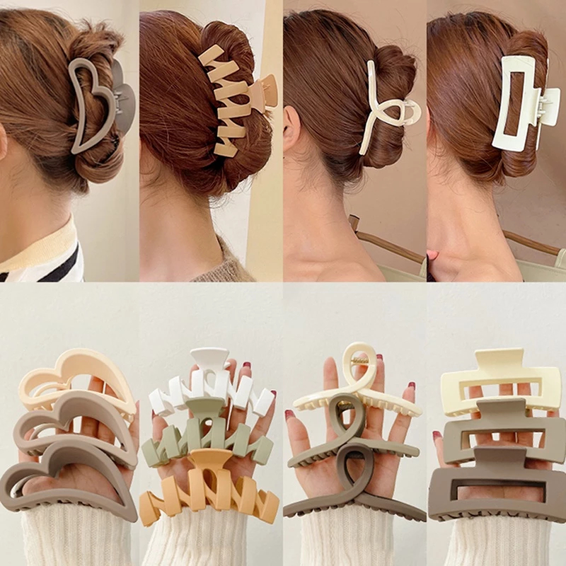 Kẹp Tóc Càng Cua Cỡ Lớn Màu Nhám Nhiều Kiểu Dễ Thương Phong Cách Hàn Quốc Phụ Kiện Tóc Nữ Và Bé Gái