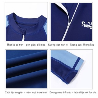 Đồ bơi liền thân bé trai dài tay chống nắng co giãn thời trang trẻ em đi biển bơi lội  – DB32685Y