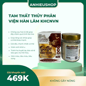 Bột tam thất thuỷ phân không gây nóng - sản phẩm Viện hàn lâm KH và CN Việt Nam
