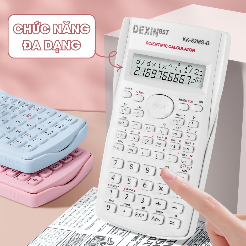 Máy Tính Khoa Học DEXIN Chính Hãng Màu Trắng - 240 Chức Năng Nâng Cao - Phù Hợp Học Sinh Cấp 2, Cấp 3