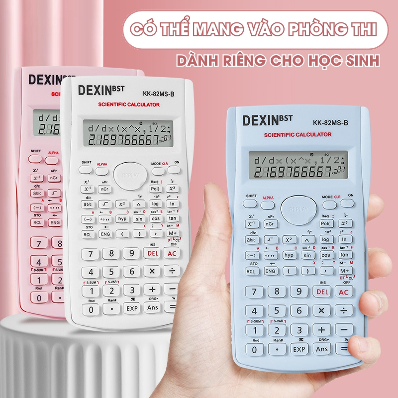 Máy Tính Khoa Học DEXIN Chính Hãng Màu Trắng - 240 Chức Năng Nâng Cao - Phù Hợp Học Sinh Cấp 2, Cấp 3