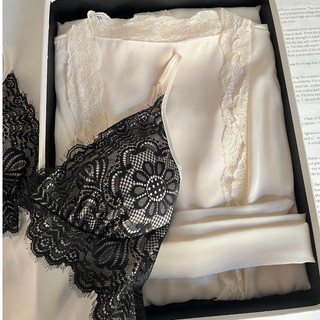 V55 Sét Váy+Choàng Lụa Dáng Dài Phối Ren Mềm Mại Kèm Đệm Lót V1 Phương Linh Underwear