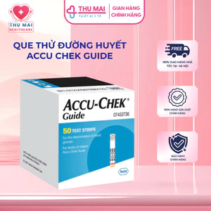 Que Thử Đường Huyết Accu-Chek Guide Có Nắp Nhựa Bảo Hiểm Hút Ẩm Cho Que, Đầu Thấm Máu Lớn, Chính Hãng Roche