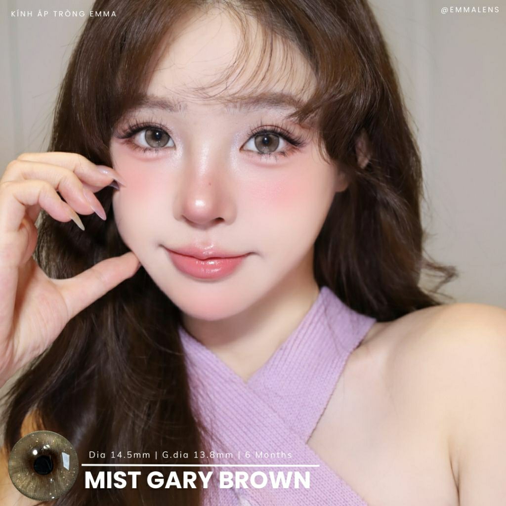 Kính Áp Tròng Mist Gary Brown | Lens Nâu Giãn To | Emma Lens