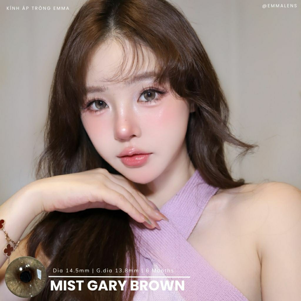Kính Áp Tròng Mist Gary Brown | Lens Nâu Giãn To | Emma Lens