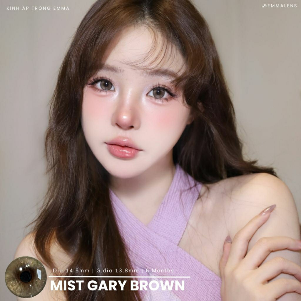 Kính Áp Tròng Mist Gary Brown | Lens Nâu Giãn To | Emma Lens