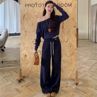 Quần Ống Suông Nữ Chất Vải Nỉ Hàn Ép Mịn Loại Đẹp Basic Bản Lưng Cao 7 Phân Hách Dáng Tôn Eo  (Thêu Chữ)