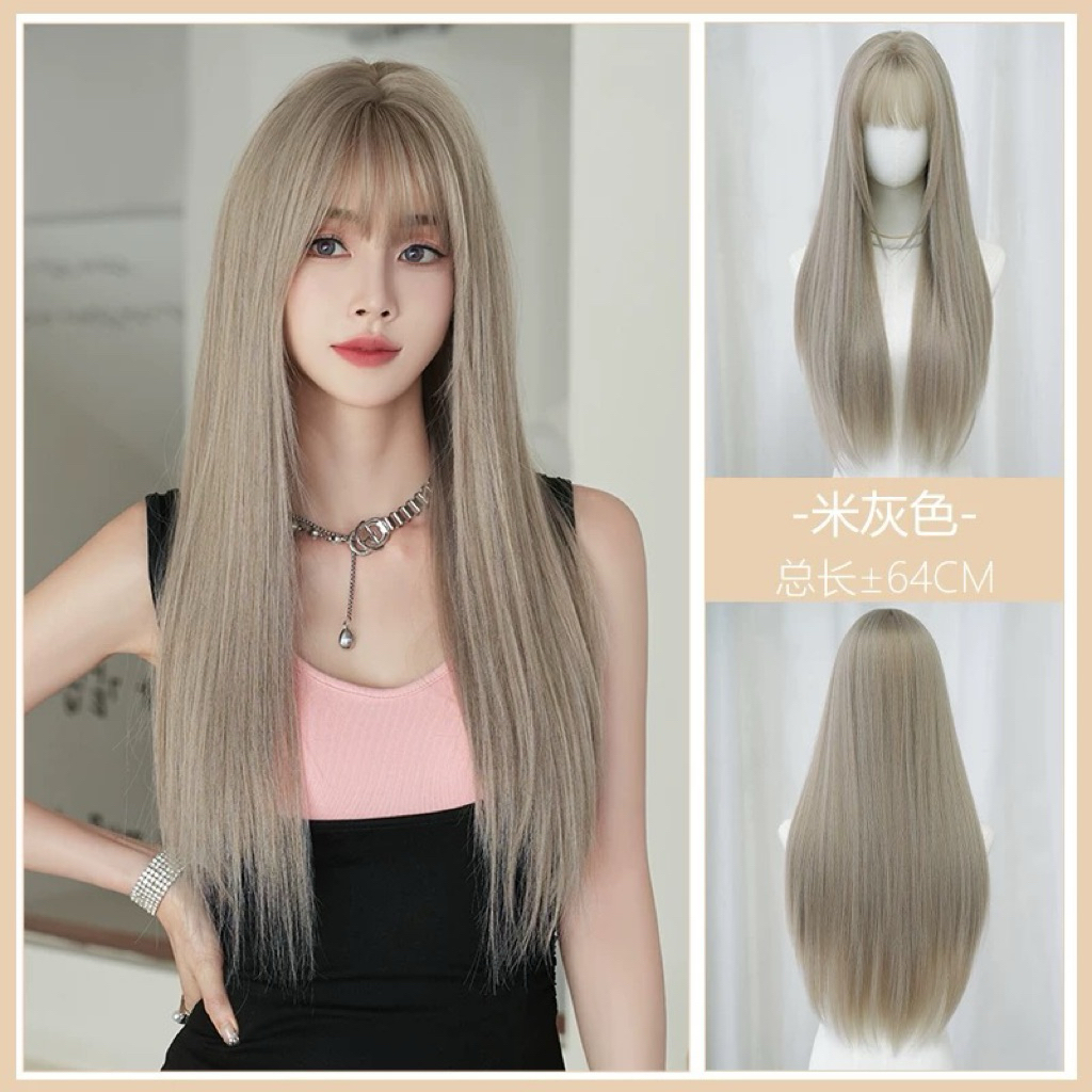 [TẶNG LƯỚI TRÙM] TÓC GIẢ NGUYÊN ĐẦU THẲNG MÁI THƯA HÌNH THẬT SHOP UY TÍN
