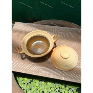 Nồi Đất Tai Nhỏ Kho Cá - Tráng Men Lòng - Size 14cm Đến 20cm - Có Quai/Nắp Đậy - Kho Thịt - Nấu Canh - Gốm Đất Nung