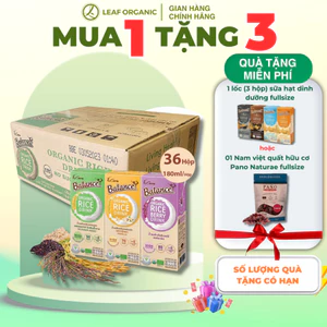 Thùng 36 hộp sữa gạo hữu cơ 4Care Balance, có mix vị