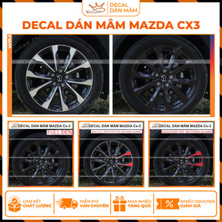 Decal dán mâm Mazda CX3 2021 ( 5 bánh) - Decal cao cấp không phai màu không thấm nước
