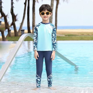 Bộ đồ bơi trẻ em YOUYOU áo tay dài chống nắng quần bơi thoáng khí co giãn 4 chiều đi biển BD34089Y