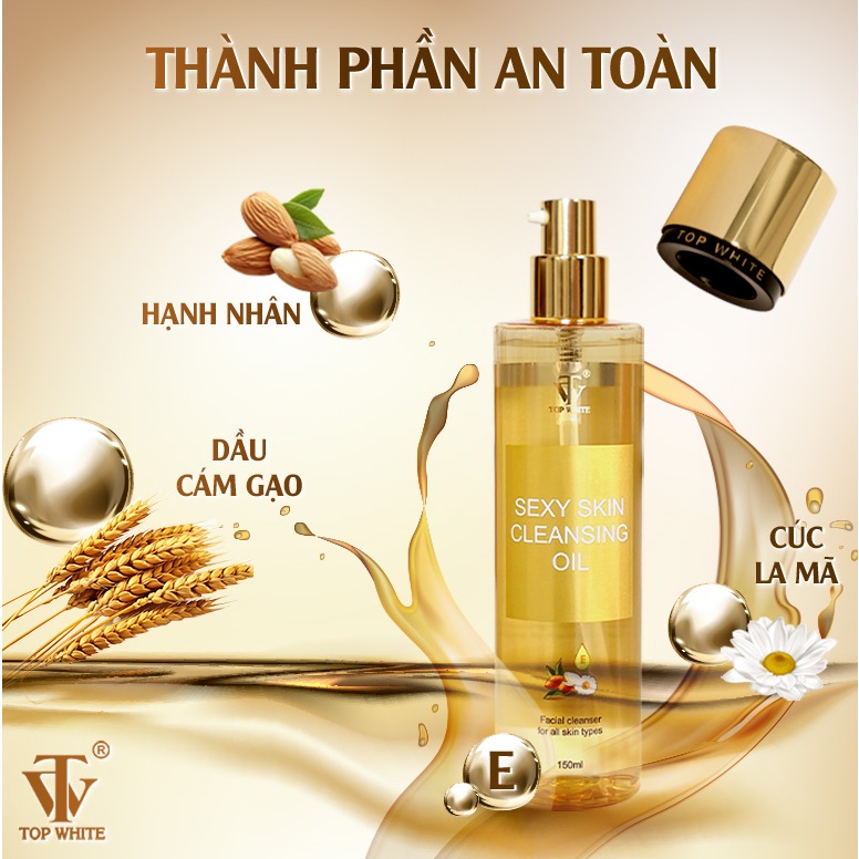 Dầu tẩy trang Top White Cleansing Oil làm sạch sâu và làm mềm mịn da