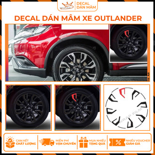 Decal dán mâm Mitsubishi Outlander (5 bánh) - Decal cao cấp không phai màu không thấm nước