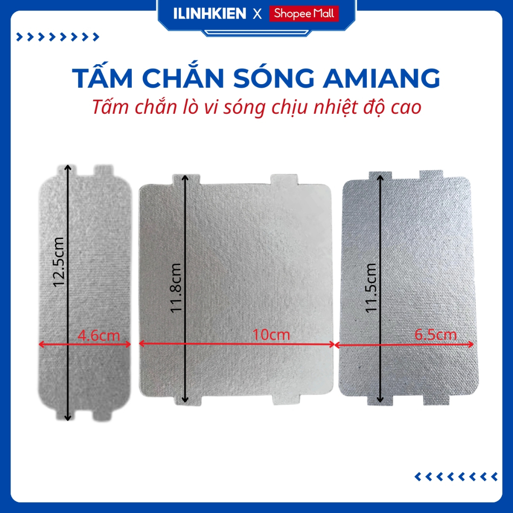 Tấm amiang, tấm chắn sóng lò vi sóng 6.5x11.5cm chất lượng ilinhkien