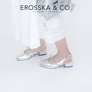 Erosska - Giày cao gót nữ lolita, quai ngang thắt nơ màu đen cao 4cm - EL037