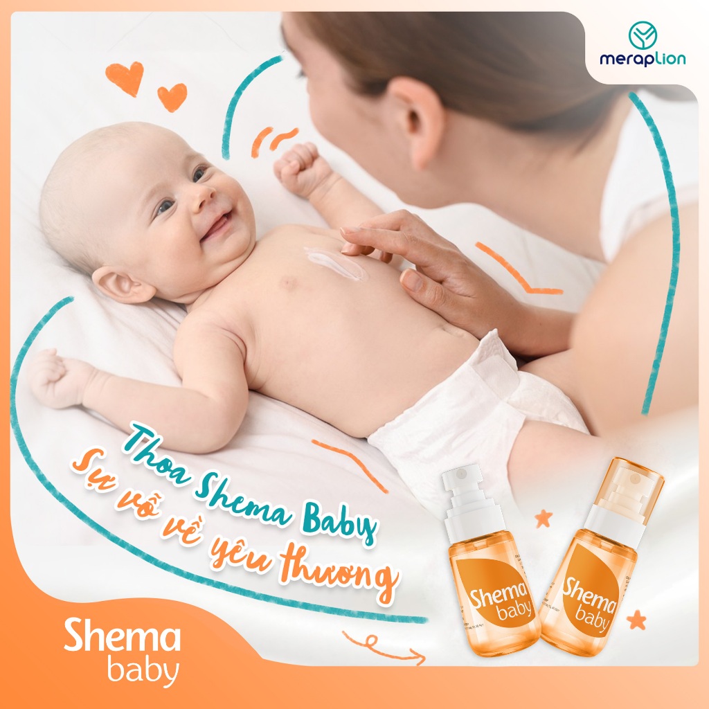 Xịt rôm sảy hăm tã SHEMA BABY 50ml hỗ trợ giảm rôm sảy, hăm tã và giúp làm mềm bảo vệ da cho bé - T302102004