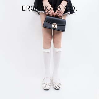 [EROSSKA] - Giày búp bê nữ đế bệt mũi vuông phối nơ thời trang cao 1cm - EL104