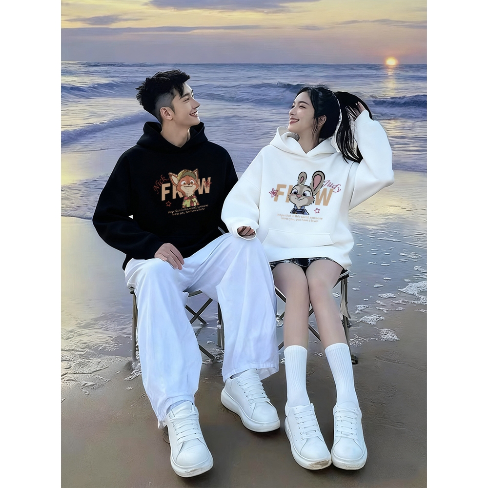 Áo cặp đôi HappyFamily  - Áo Hoodie cặp đôi mẫu Cáo và Thỏ - Nick Wilde và Judy Hopps
