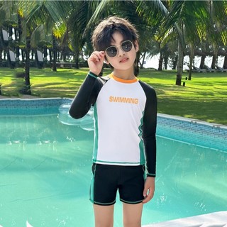 Đồ bơi bé trai tay dài YOUYOU polyester cao cấp thoáng khí chống nắng cho bé đi biển hồ bơi BD34082Y