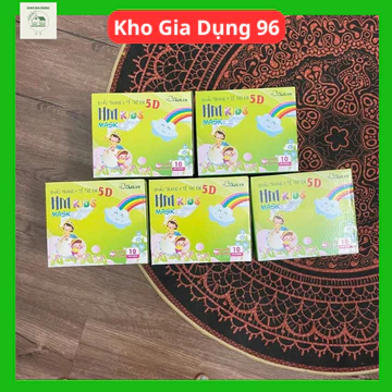 Khẩu trang trẻ em, hộp 100 chiếc khẩu trang 5D trẻ em ngăn ngừa khói bụi các bệnh lây nhiễm qua đường hô hấp KDGD.96