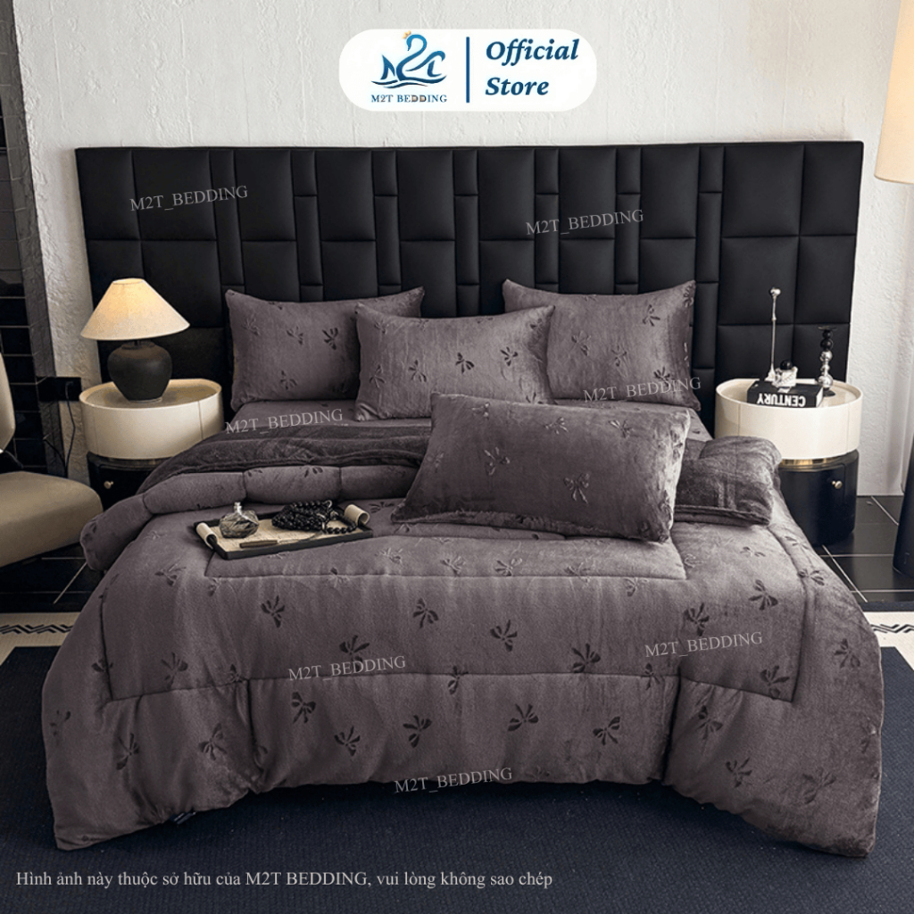 Chăn lông thỏ M2T BEDDING cao cấp kích thước 2mx2m2 nặng 4kg - chăn mùa đông sang trọng, cao cấp