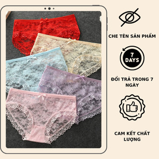 Quần lót nữ ren phối hoa sexy gợi cảm - Quần chip nữ cao cấp thoáng khí đáy lót kháng khuẩn L104