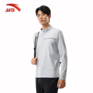 Anta Zero Pressure Áo khoác thể thao nam tay dài Áo thun nam cổ đứng khóa kéo nửa mới mùa thu 1525C7402