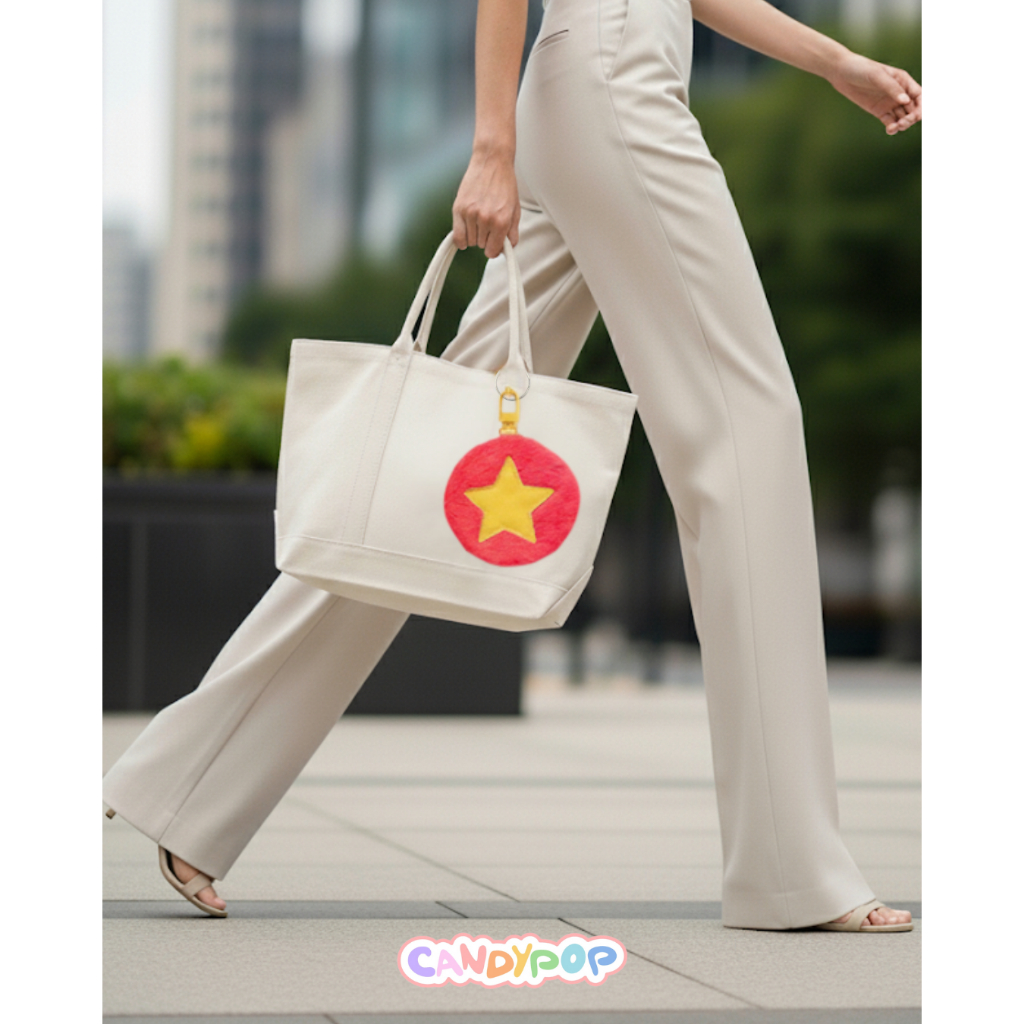 Charm ví cờ Việt Nam lông mềm mịn có khóa kéo - Móc khóa phụ kiện treo túi xách, ba lô - Quà tặng xinh xắn