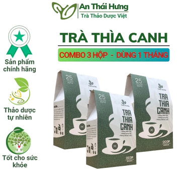 [Combo 03 Hộp] Dây Thìa Canh - Trà Thìa Canh Thái Hưng Chiết Xuất Từ Dây Thìa Canh, Lá Khổ Qua Rừng 3 hộp 125g 25 gói