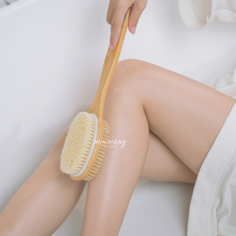 Chải Khô Body Tẩy Tế Bào Chết Mặt Và Cơ Thể Cây Chà Lưng Mịn Màng Việt Nam Chất Liệu Lông Thật