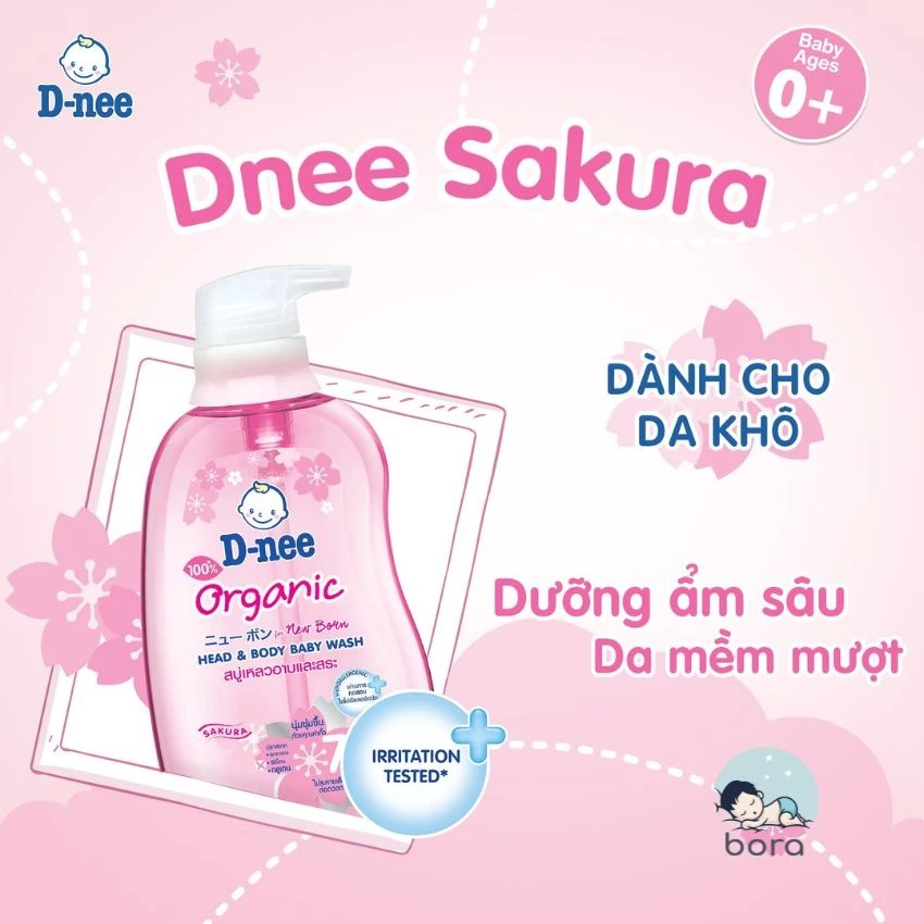 Sữa Tắm Gội Toàn Thân Dnee Baby Thái Lan Cho Bé Dưới 3 Tuổi Dung Tích 380ml