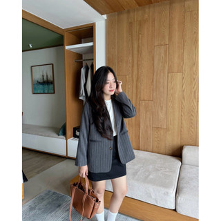 Áo blazer kẻ form rộng Ma Vie