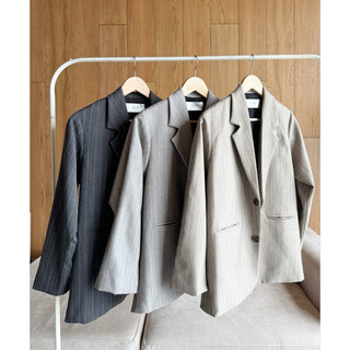 Áo blazer kẻ form rộng Ma Vie