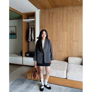 Áo blazer kẻ form rộng Ma Vie