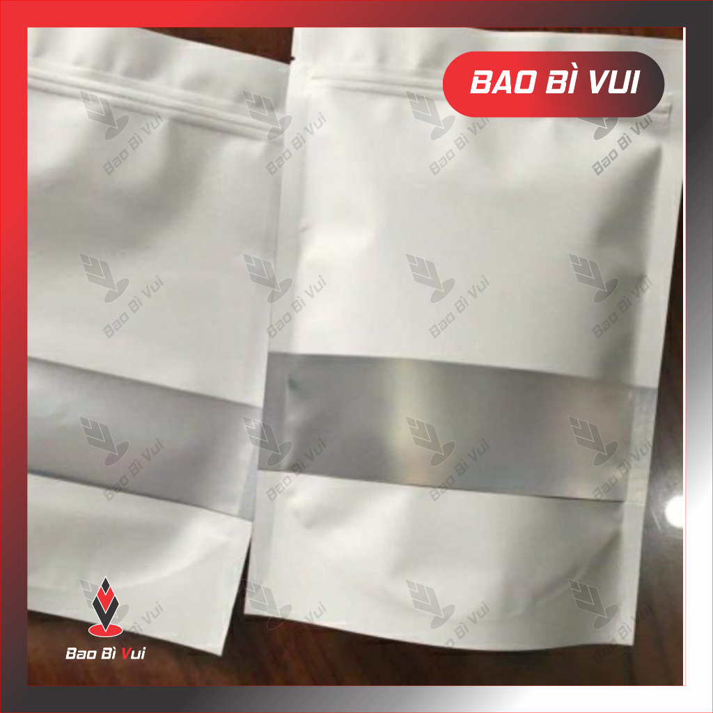 ( COMBO 5 KG) Túi zip cửa sổ tràn trắng sữa MPET cao cấp - BAO BÌ VUI