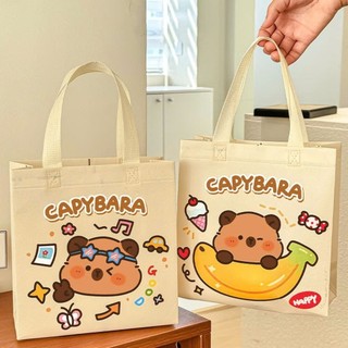 [HÀNG SẴN] Combo 5/3 Túi Tote Vải Không Dệt Hoạt Hình Capybara B51 Đựng Quà Tặng Dụng Cụ Hỗ Trợ Học Tập Cho Bé Dễ Thương