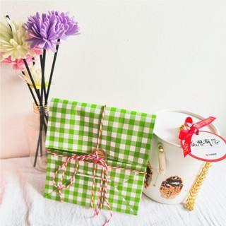 [HÀNG SẴN] Set 10 Giấy gói quà sọc caro đóng bánh kẹo handmade 5 màu tiện lợi đa năng dễ thương
