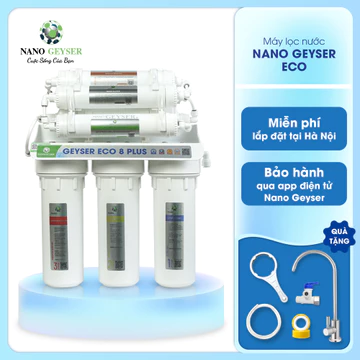 Máy lọc nước âm tủ bếp Nano Geyser Eco 8 cấp công nghệ Nano không dùng điện, không nước thải