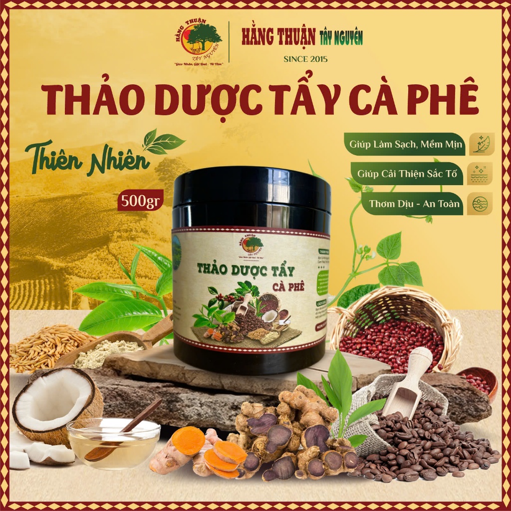 Tẩy Tế Bào Chết Thảo Dược Cà Phê Dầu Dừa Hằng Thuận Tây Nguyên Nữ Dưỡng Skincare Dưỡng Body