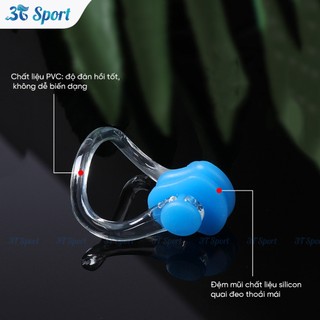 Bộ nút tai chống nước & kẹp mũi bơi Silicon cao cấp ngăn nước hiệu quả thoải mái khi bơi BT01+KM01