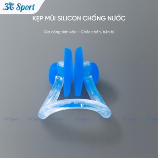 Bộ nút tai chống nước & kẹp mũi bơi Silicon cao cấp ngăn nước hiệu quả thoải mái khi bơi BT01+KM01