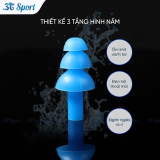 Bộ nút tai chống nước & kẹp mũi bơi Silicon cao cấp ngăn nước hiệu quả thoải mái khi bơi BT01+KM01