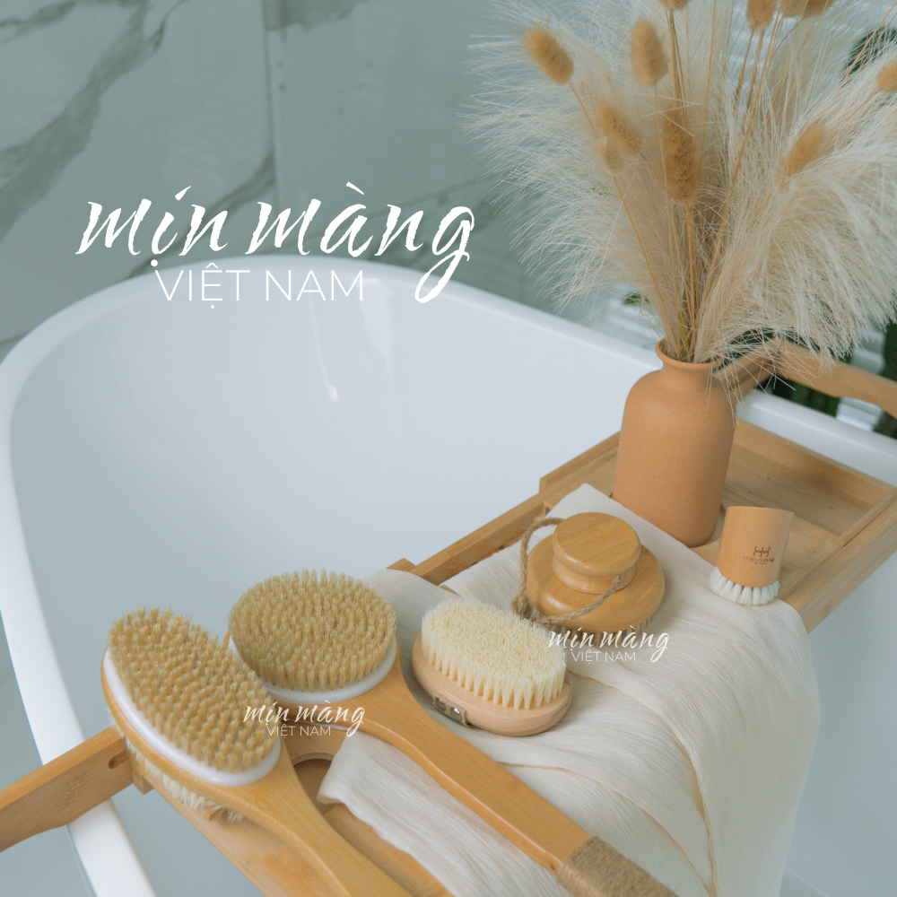 Chải Khô Body Tẩy Tế Bào Chết Mặt Và Cơ Thể Cây Chà Lưng Mịn Màng Việt Nam Chất Liệu Lông Thật