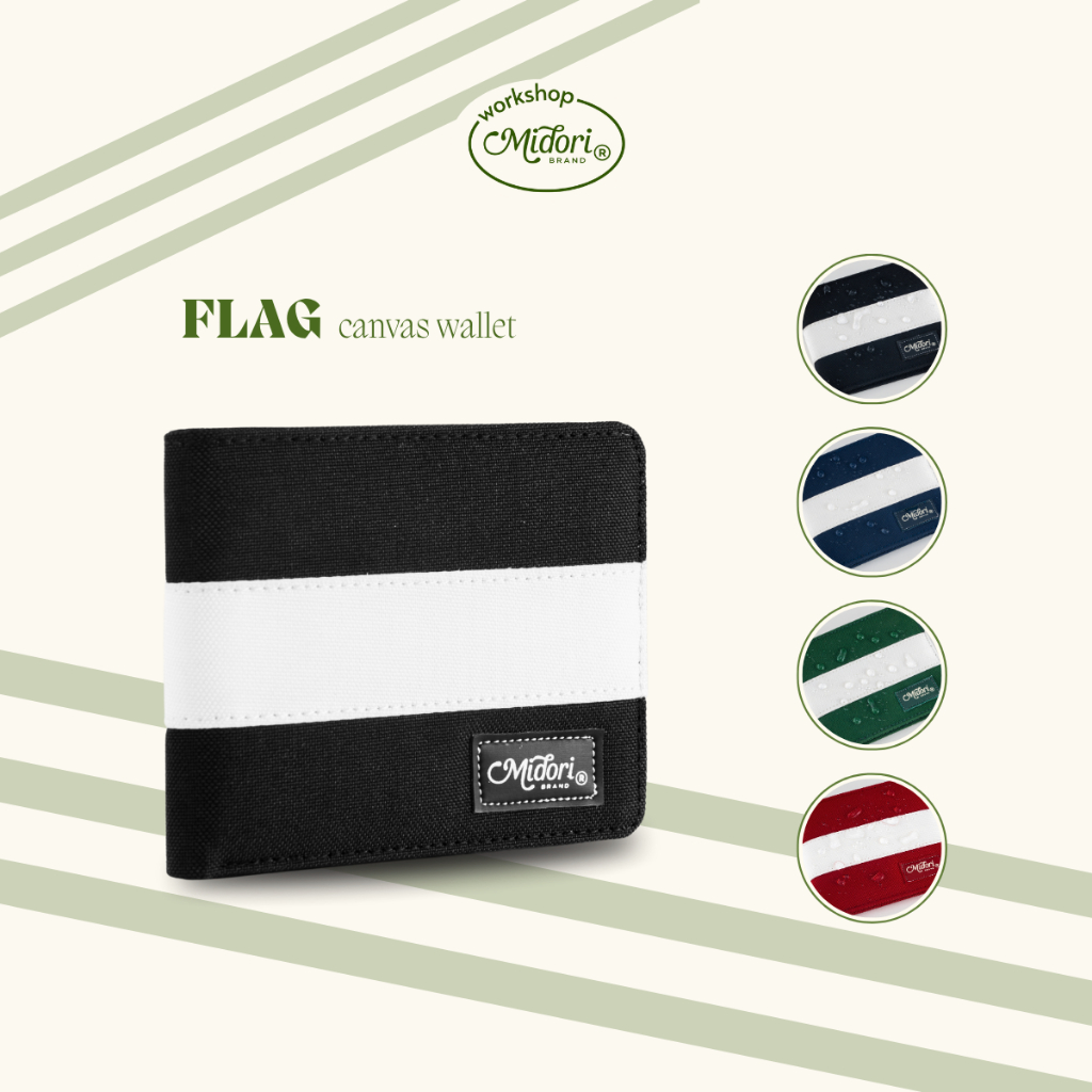 Ví Vải Ngang Nam Nữ FLAG Bóp Đựng Tiền Thẻ Nhiều Ngăn Polyester Cao Cấp | MI MIDORI