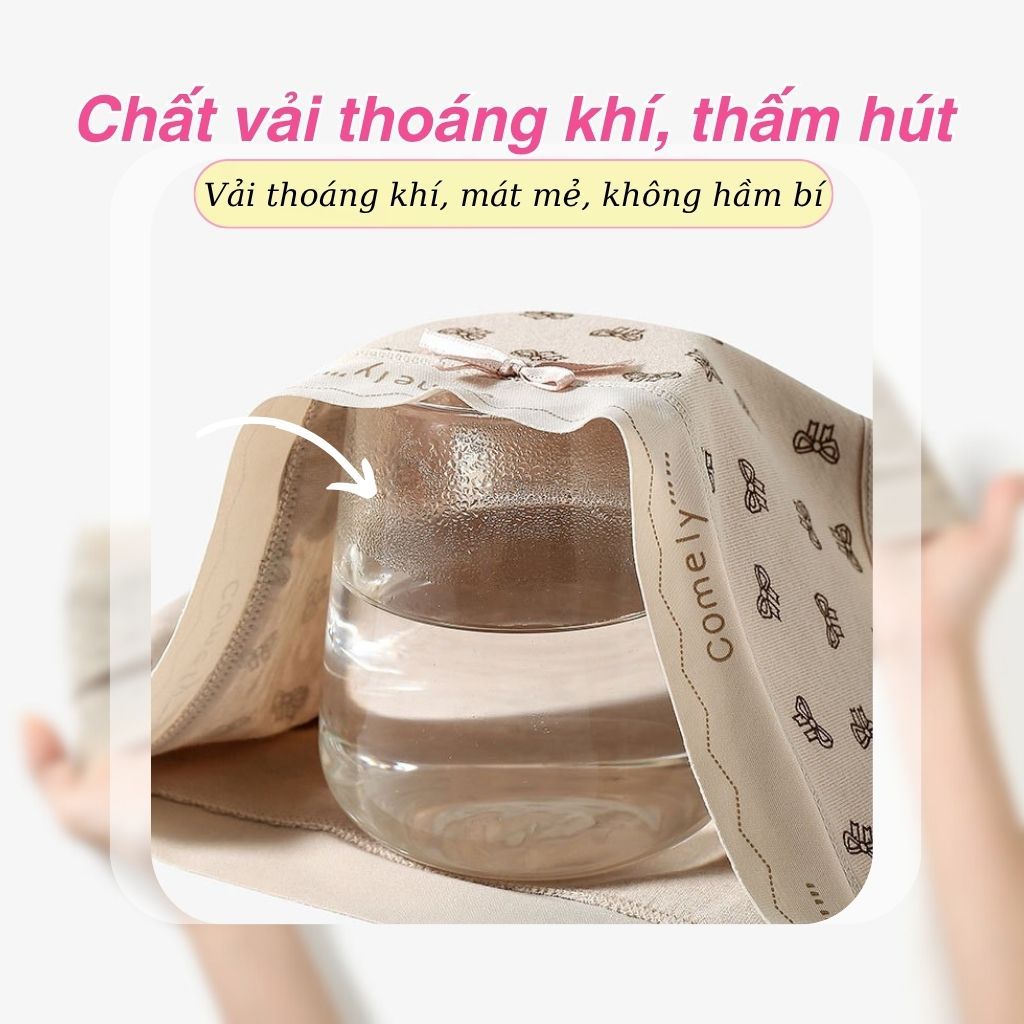 Quần Lót Nữ Cotton Đáy Lót Kháng Khuẩn Màu Nâu Họa Tiết Co Giãn 4 Chiều Viền Su Mềm Mịn LANIXA L8383