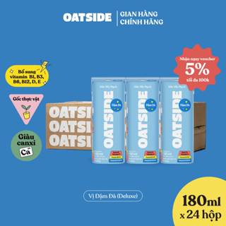 Thùng 24 Hộp Sữa yến mạch OATSIDE Deluxe vị Đậm Đà lốc 180ml-Không lactose,Thơm ngon sánh mịn