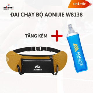 Đai chạy bộ túi đeo hong chính hãng Aonijie W8138 tặng kèm bình nước mềm 500ml dòng cao cấp
